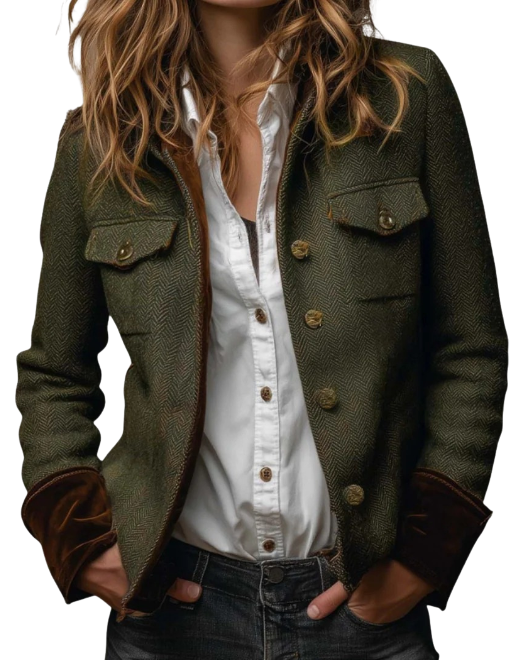 Corrie | Tweedjacke mit Samtdetails